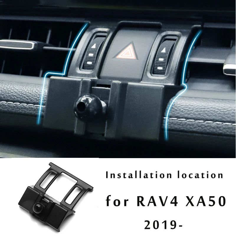 Car phone holder for Toyota RAV4 5th XA40 XA50 GPS stand rotatable support mobile accessories mobile phone holder phone holder