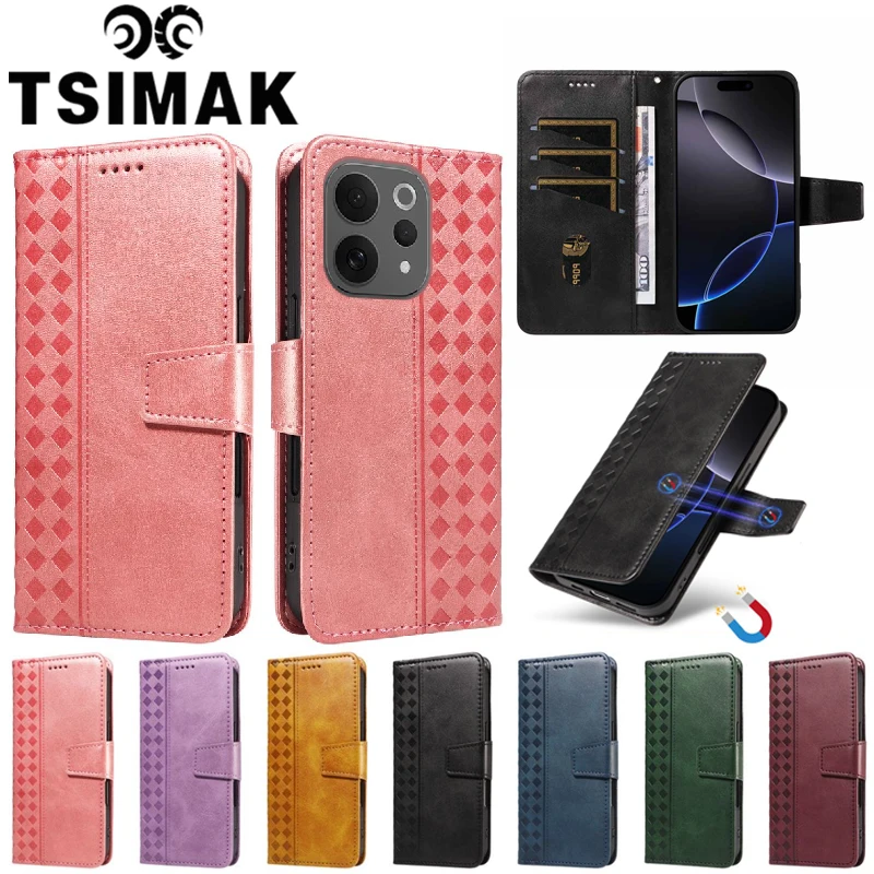 Elegant Leather Flip Phone Case with Magnetic Book Wallet and Card Holder