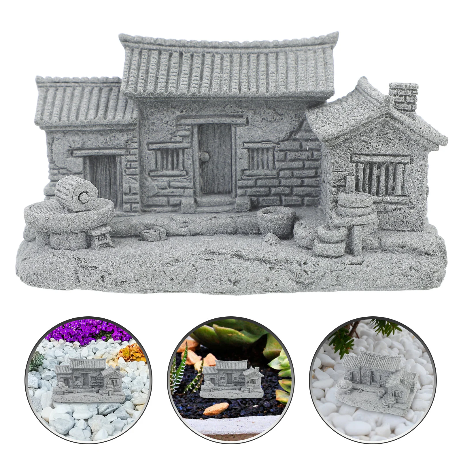 

Decorations Mini Imitation Chinese Style House Vintage Bluestone Powder Miniature