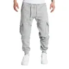 Mens Overalls Loose Joggers Workout Cargo Pants Sweatpants Active Sports Trousers Drawstring Multi Pocket Men's Casual Pants 1