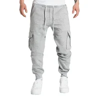 Mens Overalls Loose Joggers Workout Cargo Pants Sweatpants Active Sports Trousers Drawstring Multi Pocket Men's Casual Pants 1