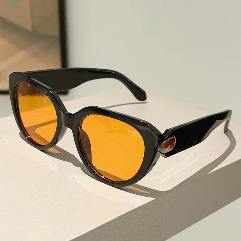 KAMMPT Übergroße Cat Eye Sonnenbrille Frauen Neue Mode Candy Farbe Rand Dekor Sonnenbrille Dame Trendy Marke Design Outdoor Shades – Detail 9