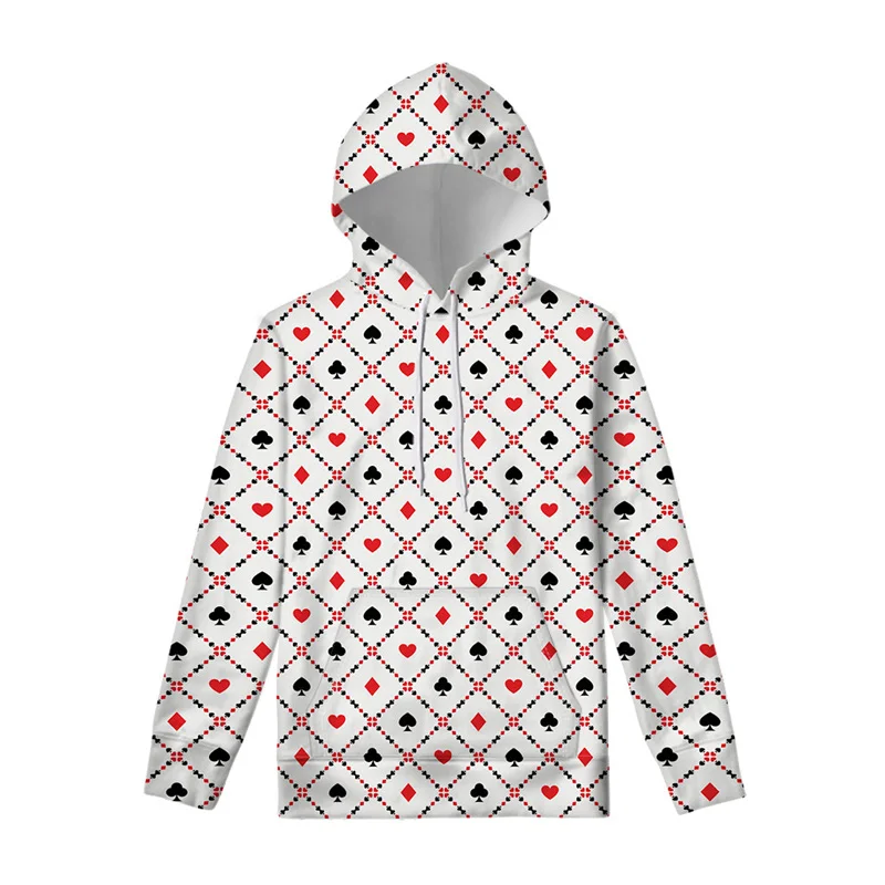 thumbnail image 1 of Sudadera con capucha con estampado 3D de naipes para hombre y mujer, jersey con estampado de póquer a la moda, sudadera con capucha de gran tamaño para primavera y otoño, 1 of 5