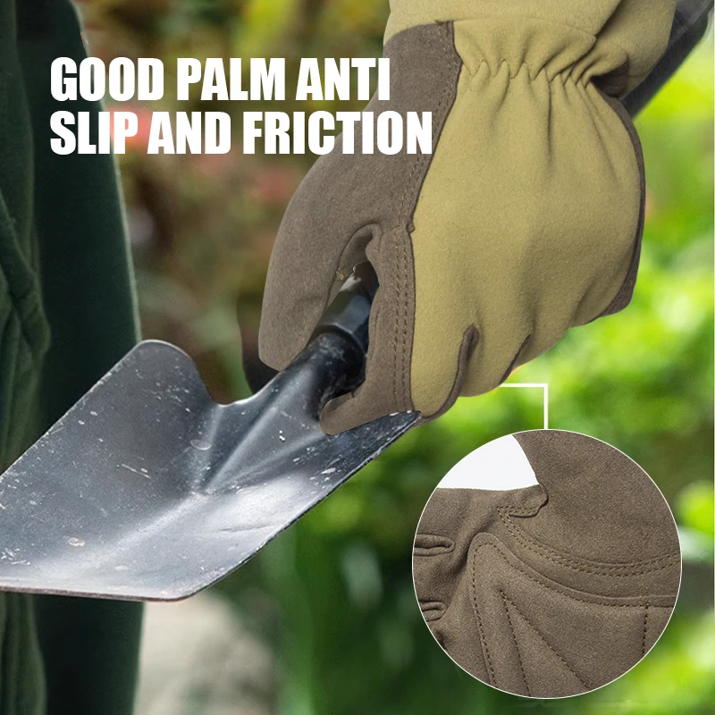 1Pair Long Style Thorn Proof Gardening Gloves Canvas Rose Pruning Garden Gloves with Touch Screen Breathable Garden Work Gloves 4