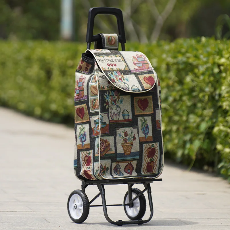 Classical style shopping cart household small cart elderly portable small cart pull cart