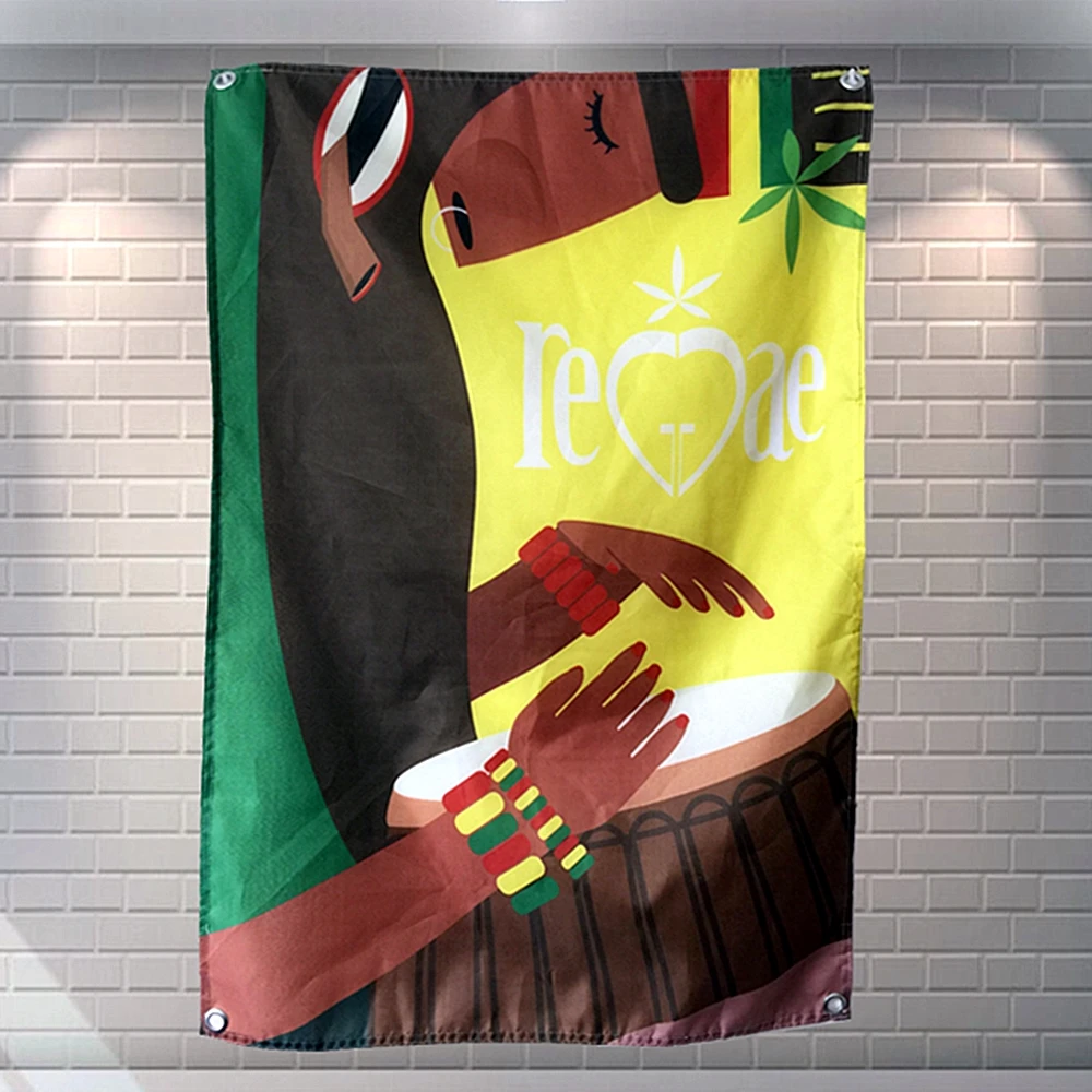 

Постер рок-группы в стиле хип-хоп из тяжелого металла Regga, винтажный флаг, искусственная живопись, подвесная ткань, декор для вечеринки, музыкального фестиваля, подарок E6