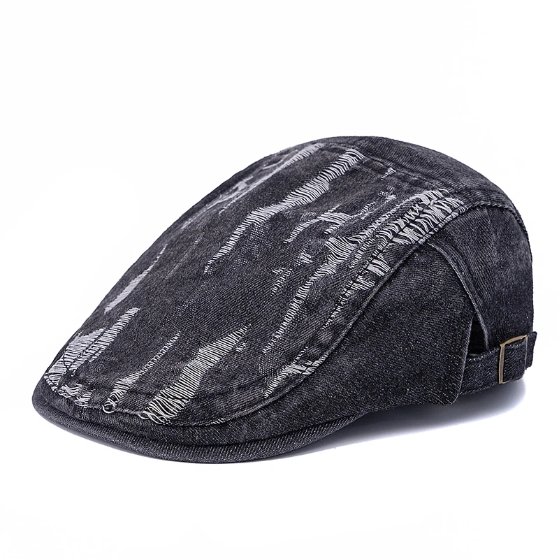 Hot Sale Unisex Summer Outdoor Flat Hat Classic Distressed Retro Design Beret Cap Casual Peaked Cap For Men And Women