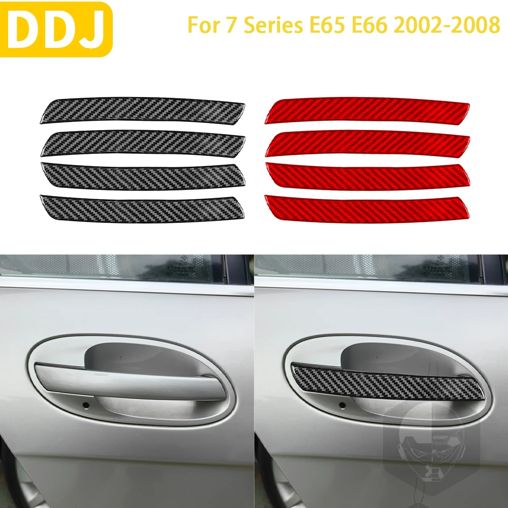 

For BMW 7 Series E65 E66 2002 2003 2004 2005 2006 2007 2008 Accessories Carbon Fiber Door Outer Handle Trim Sticker Decorative