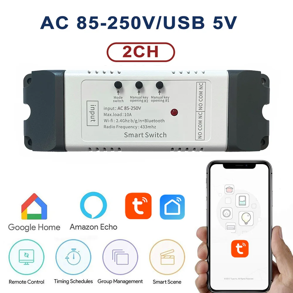 Smart Home WiFi Motor Control Relay – Dual Channel Module for Voice-Controlled Automation