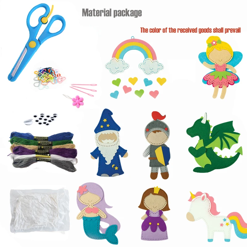 Felt Sewing Kit 8 Piece for Beginners Kids Fun and Educational Craft Set Gift Preschool Educational Toys Craft Felt with Safety