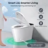 Smart Toilet with Built-in Tank & Bidet Auto Open/Close Foot Sensor Flush Dryer Heated Seat Soft Close Elongated 5