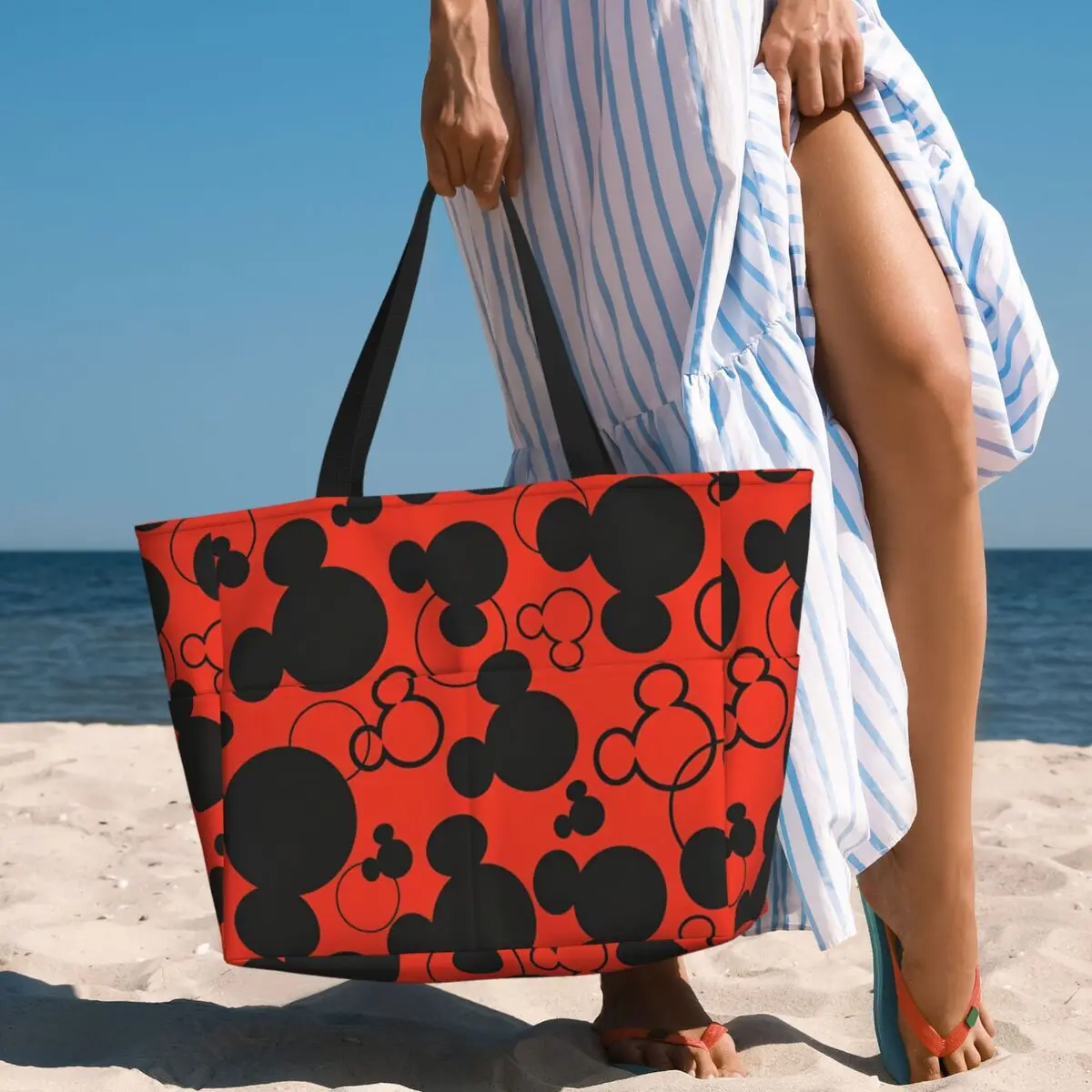 Stylish Disney Mickey Mouse Minnie Women Tote Bag for Weekend Large Beach Bags for Gym 2