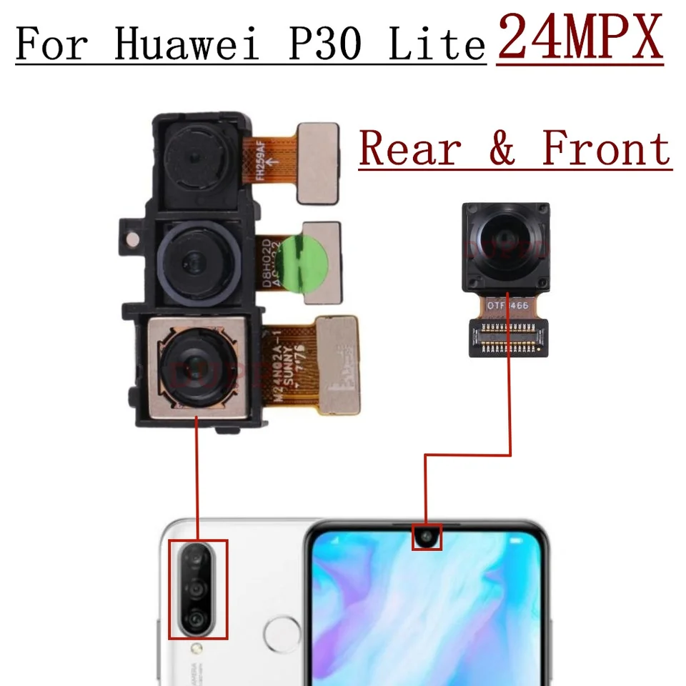 Original For Huawei P30 Lite P30lite Front Rear View Back Camera