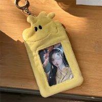 Snoopy Woodstock Plush Photo Card Holder Anti-lost Keychain Cute Cartoon Idol Protective Case Bag Bus Cards Sleeves Supplis Gift 3