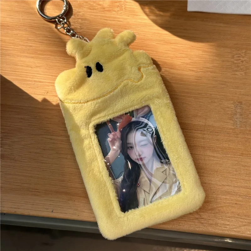 Snoopy Woodstock Plush Photo Card Holder Anti-lost Keychain Cute Cartoon Idol Protective Case Bag Bus Cards Sleeves Supplis Gift 3