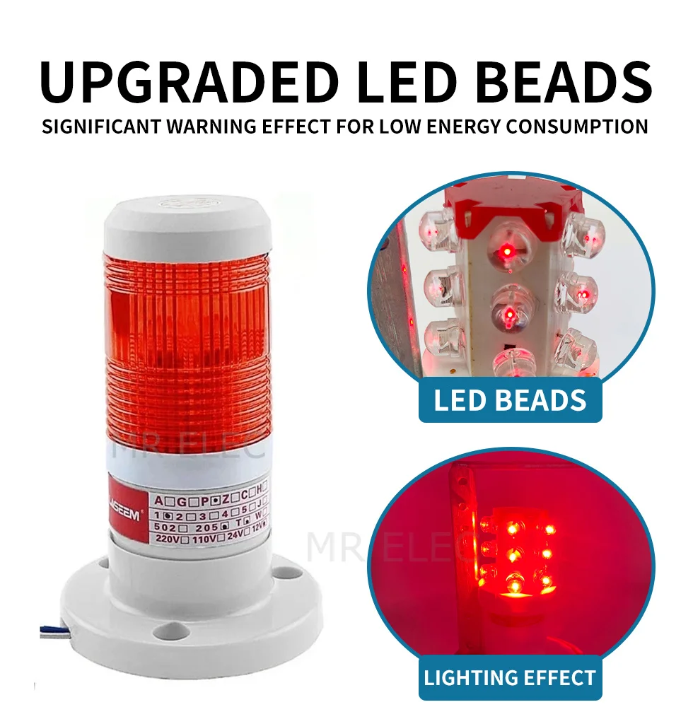 Led産業用赤黄青緑ランプのスタック警告灯ライト警報装置 12v