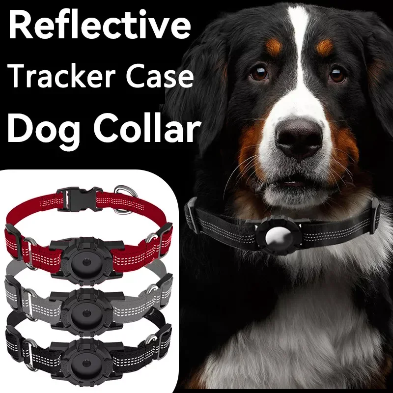 

Reflective Collar Waterproof Holder Case For Apple Airtag Air Tag Airtags Protective Cover Cat Dog Kitten Puppy Nylon Collar