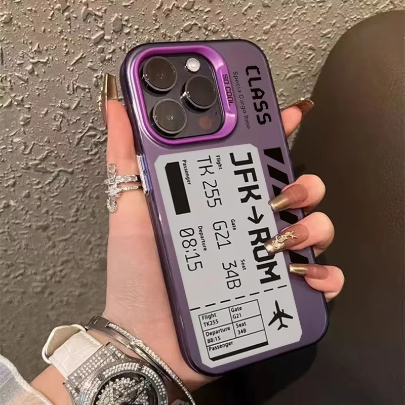 Deluxe Plane Ticket Design Matte Shockproof Phone Case