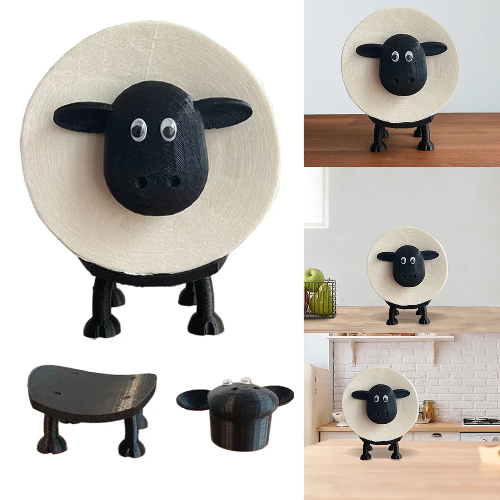 Sheep Toilet Paper Holder Resin Paper Towel Storage Rack Stackable for Home Bathroom Vanity Night Stands