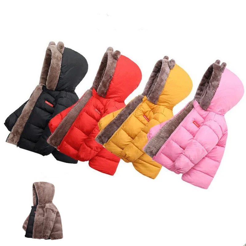 

2022 New Winter Children Warm Cotton Jackets Girls Clothes Kids Babys Fleece Collar Coats Baby Winter Coats for Boys Outerwears