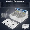 Commercial 20L Electric Deep Fryer Double Thickened Stainless steel Oil Tank Detachable Thermostatic Temperature adjustable EU 6