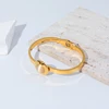 EILIECK 316L Stainless Steel Large White Round Stone Bangles Bracelet For Women Girl Fashion Waterproof Jewelry Gift Accessories 3