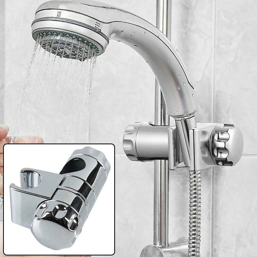 Chrome Shower Rail Head Slider Holder Adjustable 25mm  Bracket Home Improvement Bathroom Accessories For Shower