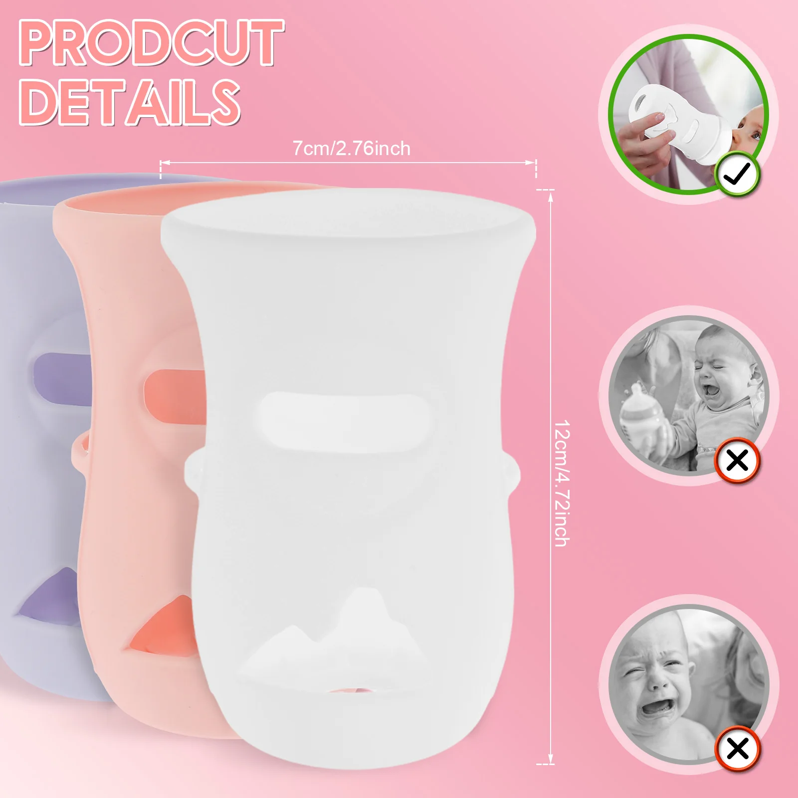 Silicone Sleeves Silicone Baby Bottle Cover Insulated Glass Bottle Compatible  AVENT Glass Natural Baby Bottle 4/8Oz 5