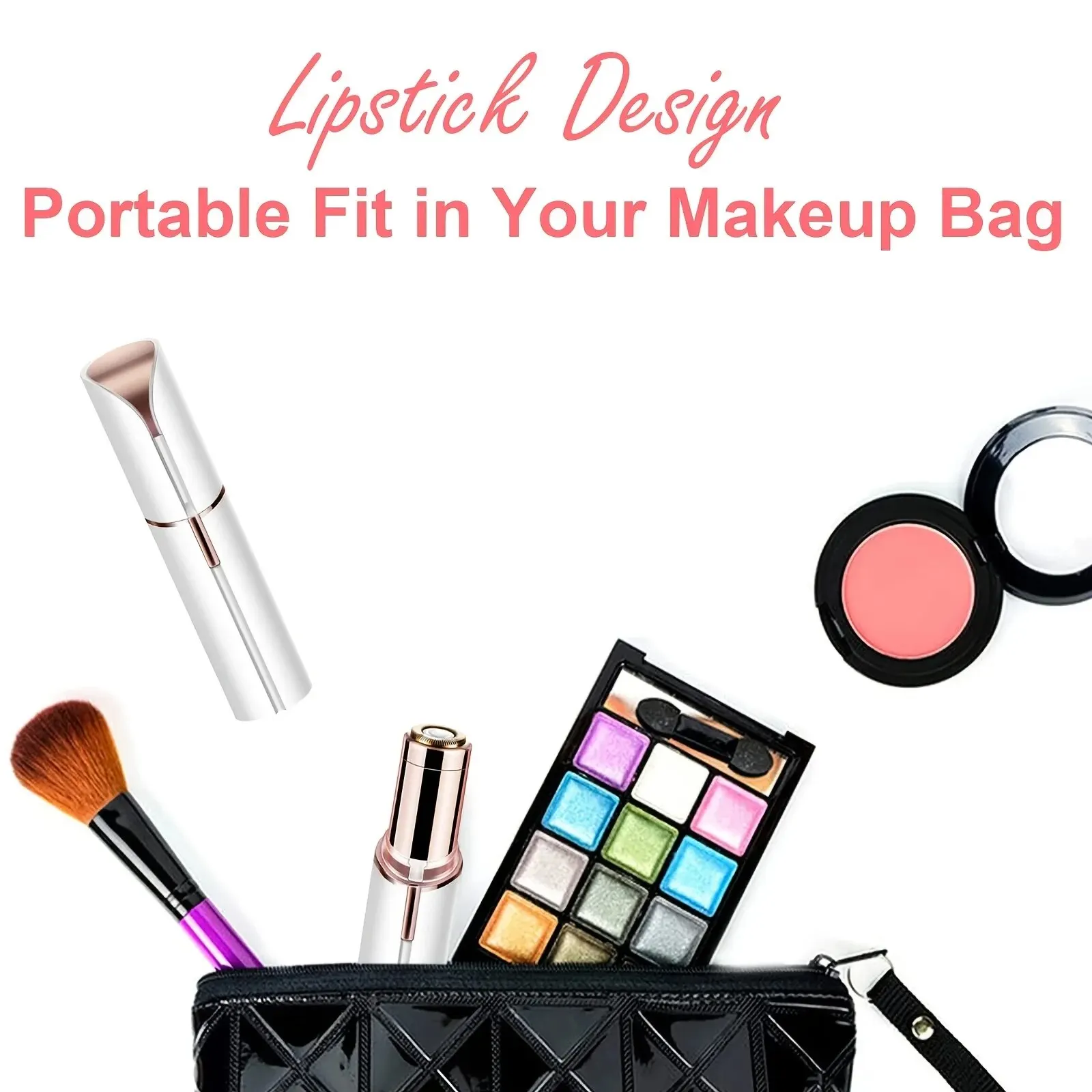 جهاز إزالة شعر كهربائي محمول على شكل أحمر شفاه للن...