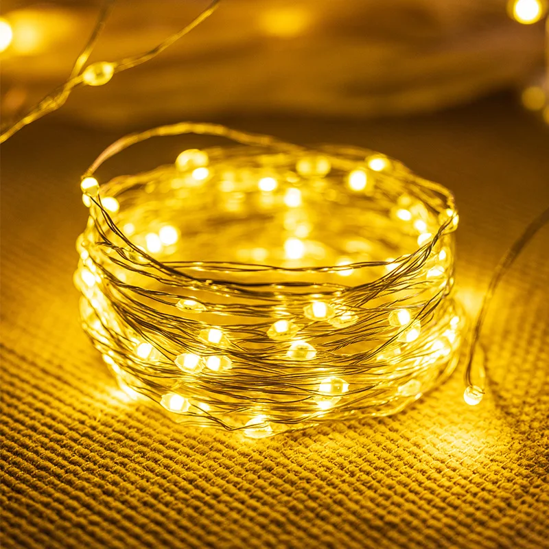 Enchanting LED Fairy Lights - Battery-Powered Copper Wire Garland