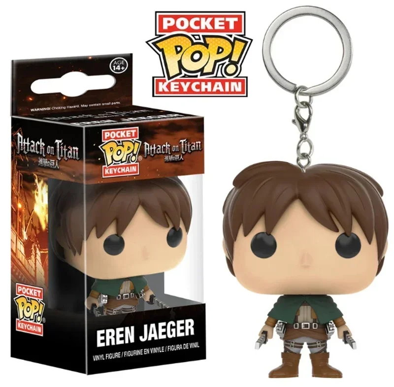 thumbnail image 5 of FUNKO Pop Anime japonés Attack On Titan Levi PVC figura de juguete llavero colección de bolsillo modelo juguetes para niños regalo de Navidad, 5 of 5