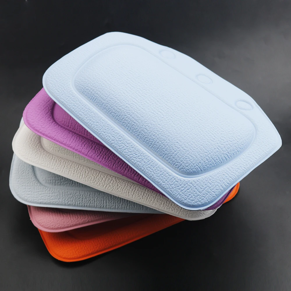Bath Pillow JCD 1pcs Bath Accessories Soft Headrest Bathroom Supplies SPA Bath Pillow 21*31cm Neck Bathtub Cushion With Suction Cup PVC