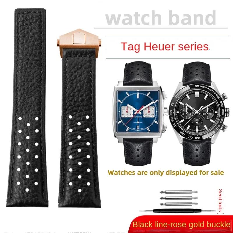 Premium 22mm Breathable Cowhide Leather Men's Watch Strap
