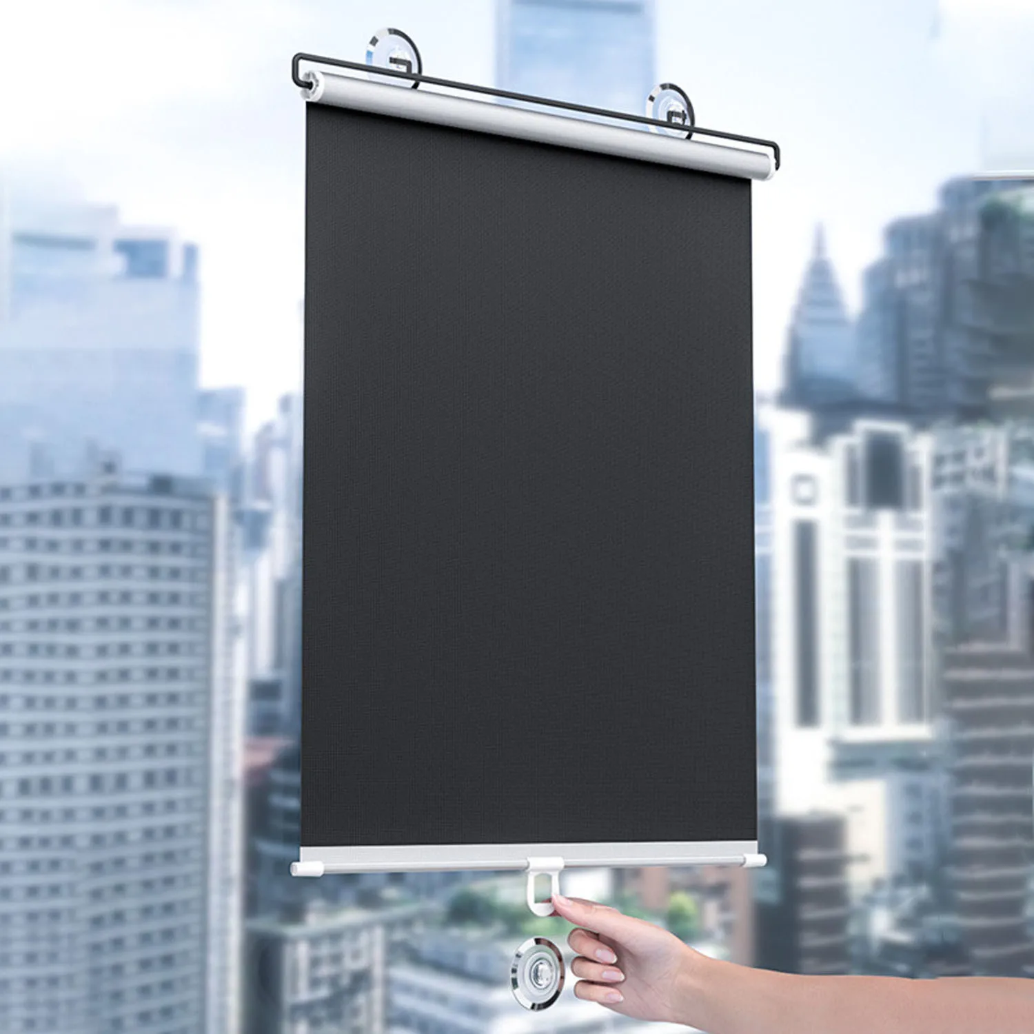 Roller Blinds With Suction Cup Blackout Bathroom Curtains Window Pleats