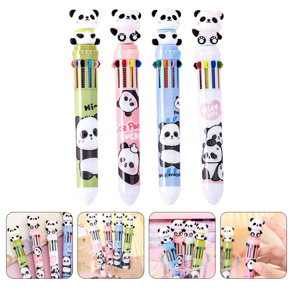 

4 Pcs 10 Color Ballpoint Pen Multi-function Drawing Pens Delicate Multicolor Student