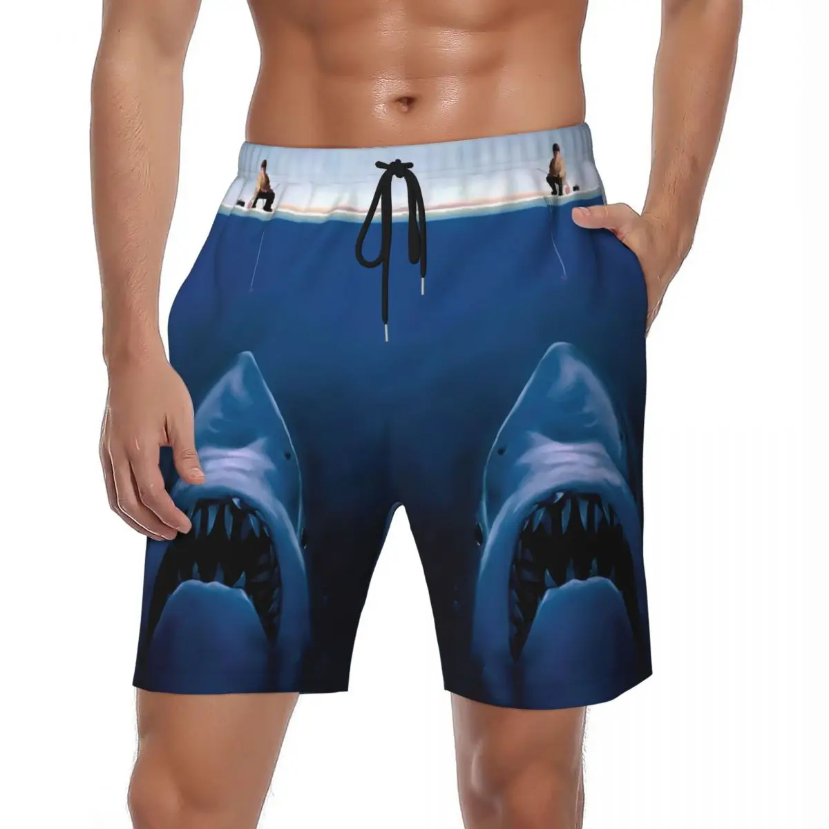 

Tropics Sea Shark Gym Shorts Summer Hip Hop Y2k Sports Fitness Beach Shorts Male Quick Dry Classic Plus Size Beach Trunks