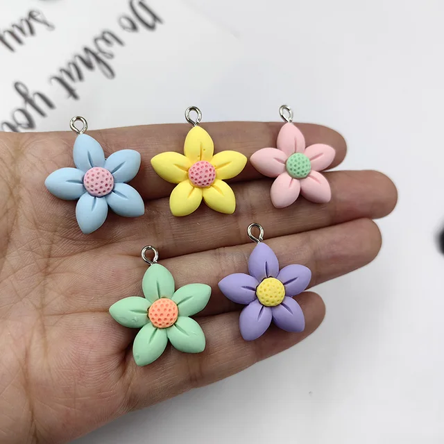 10Pcs Cute Stripe Purple Big FLowers Resin Charms for Jewelry Making  Pendants Crafts DIY Earring Accessories C1202