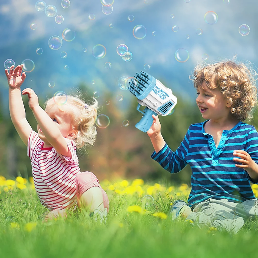 Atomatic Children's Bubble Machine Bazooka Bubble Making Toy 32 Holes Electric Bubble Gun with Non-slip Non-slip for Kids Toys 3