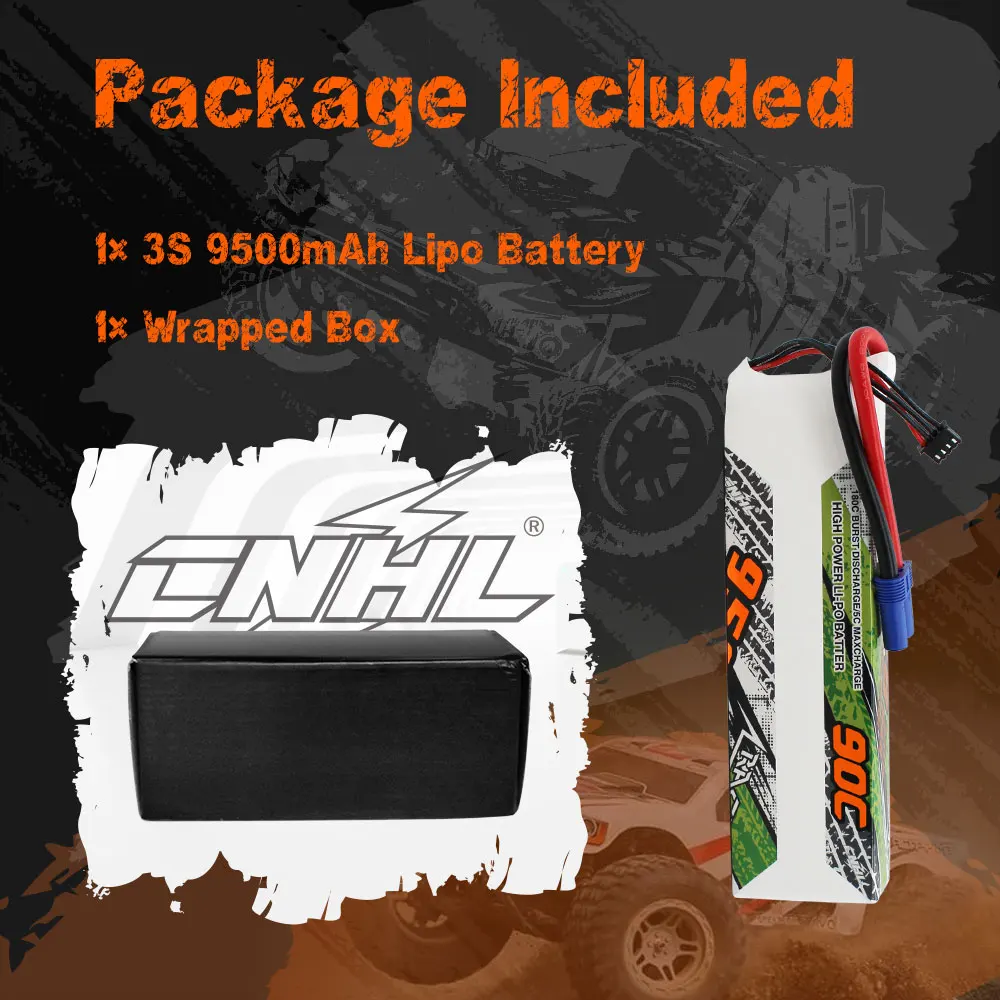 CNHL 3S 11.1V Lipo Battery 5200mAh 6200mAh 9500mAh 90C With EC5 8mm Bullet Plug For RC Car Boat Truck Tank Helicopter Airplane 6