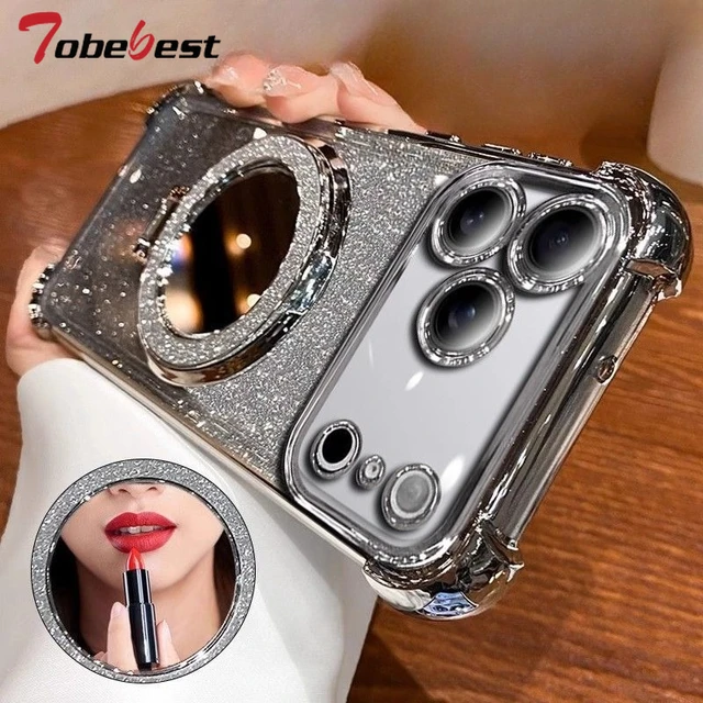 حافظة لهاتف آيفون 17 Air 16 16E 15 14 Plus 13 12 Mini 11 Pro XS Max XR من السيليكون اللامع المقاوم للصدمات 1