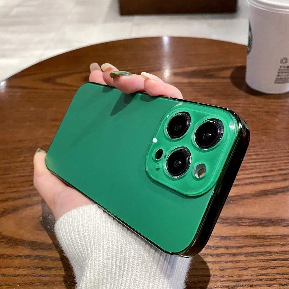 thumbnail image 1 of Funda fina mate Fashion AG para iPhone 11 12 13 14 15 16 Pro Max iPhone 15 Pro 16ProMax Protector de lente de vidrio Cubierta de parachoques chapada, 1 of 5