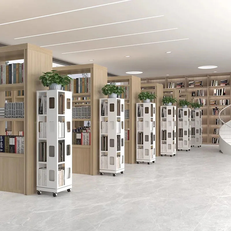 Organizer Libreria Espositore Armadio Rotante Scaffale Minimalista Scaffale Mobile Pavimento Libreria Estanteria Mobili Moderni