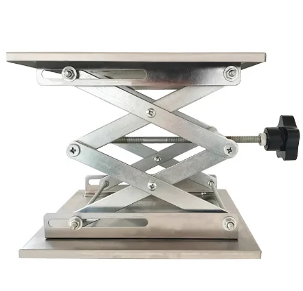 

Stainless Steel Lift Table Laboratory Manual 85-280MM Height Adjustable Miniature Lifting Platform 200x200MM Load 15KG