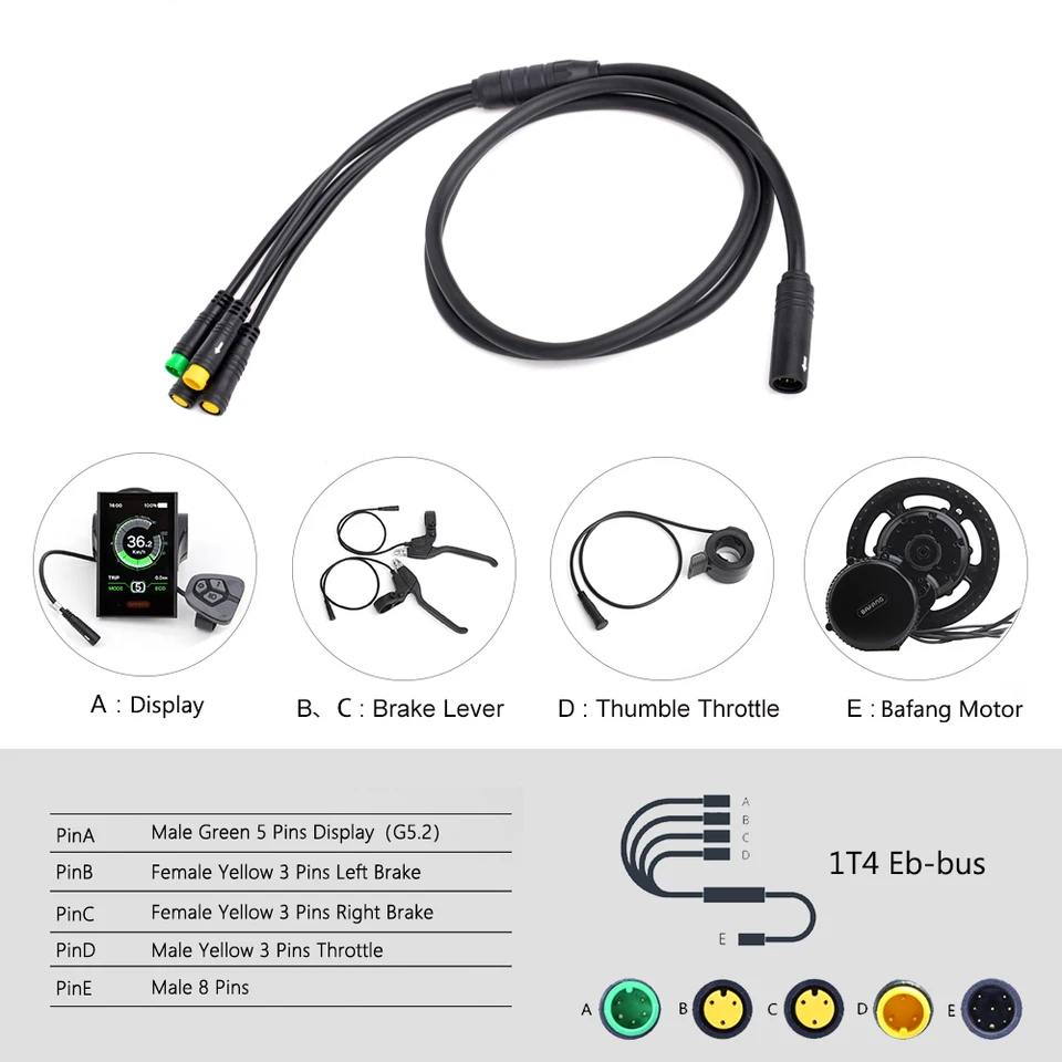 Bafang E Bike Cable Set for 8FUN Motors