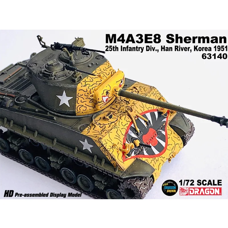 

DRAGON ARMOR 1/72 M4A3E8 Sherman Tiger Face 25th Infantry Div. Han River Korea 1951 Weapon Vehicle US Army Display Model