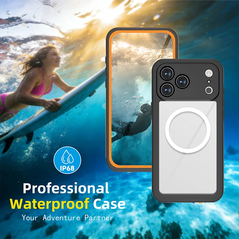 Waterproof Shockproof Magnetic Phone Case with Full Body Protection