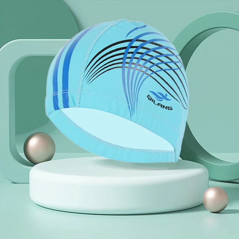 2023 Lady Swimming Cap Swim Pool Men Beach Cap Ears Hair PU Bathing Hat For Boys Girls Long Hair Lady Swim Cap For Women 5