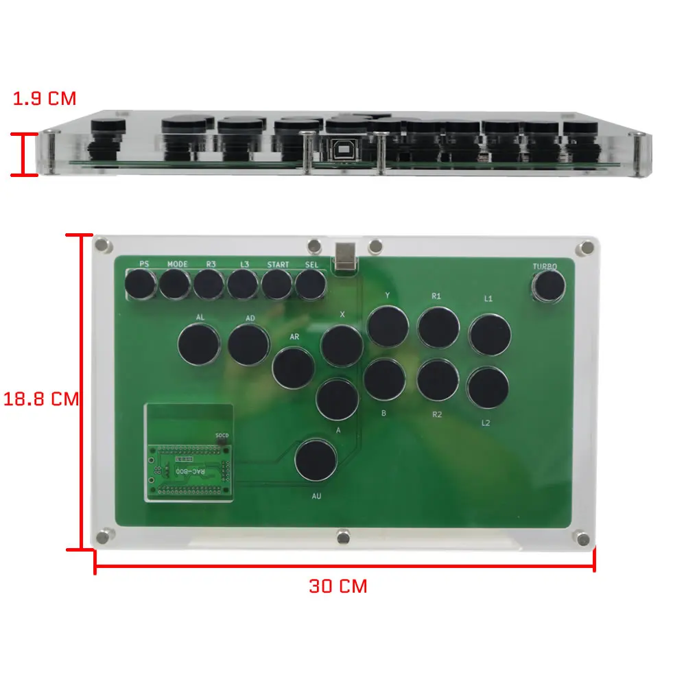 B1-PC-DIY Ultra-Dünne Alle Tasten Hitbox Stil Arcade Joystick 