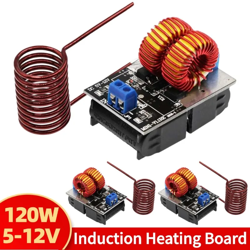 120W Mini ZVS Heating Machine High Frequency Power Supply Module DC 5-12V Input Voltage Induction Heater Induction Heating Board