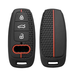 Luxury Silicone Key Cover - Premium Car Accessory in Black (Black redline 1pc)
